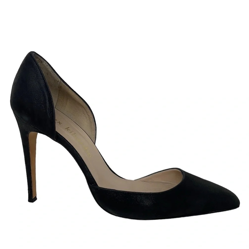 Max Kibardin Shoes Pumps Black Leather Heels Size 38.5 38 1/2